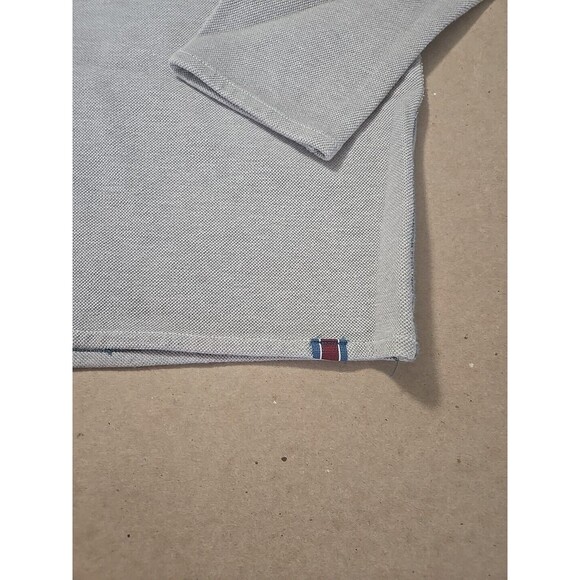Quarter Zip Pullover Men's Casual‎ Long Sleeve Top Gray Blue Large - Picture 2 of 13